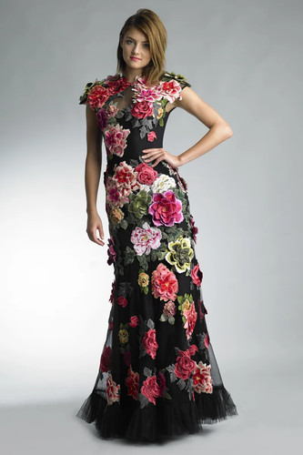 Floral motif dress - motif, by
