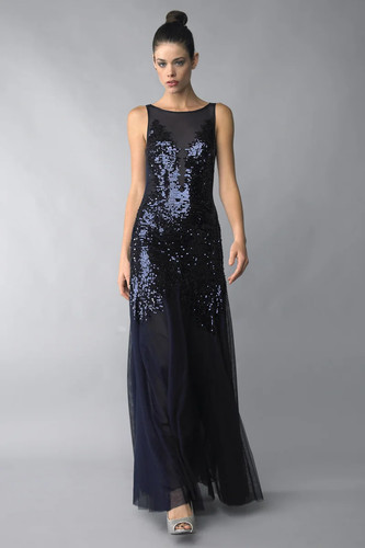 Sequin cascade tulle evening - sequin,